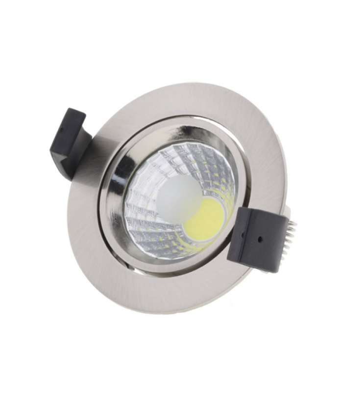 LED COB podhledové svítidlo inox 8W kruh teplá bílá